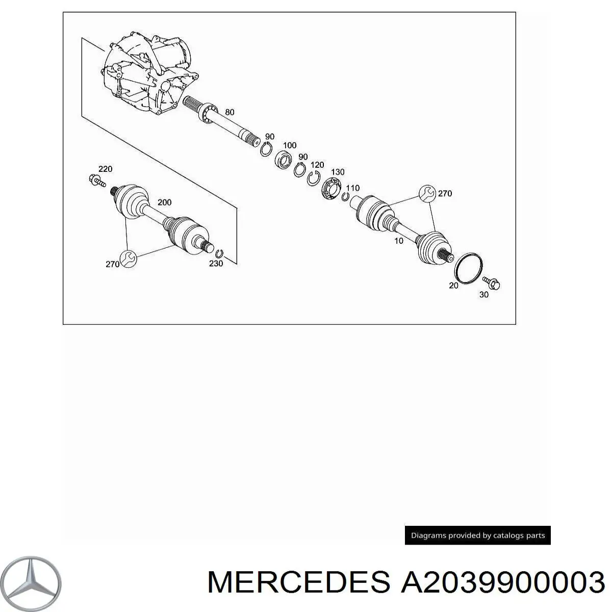 Parafuso do eixo dianteiro (CV) externo Mercedes A2039900003 preço, a partir de 77,73 USD