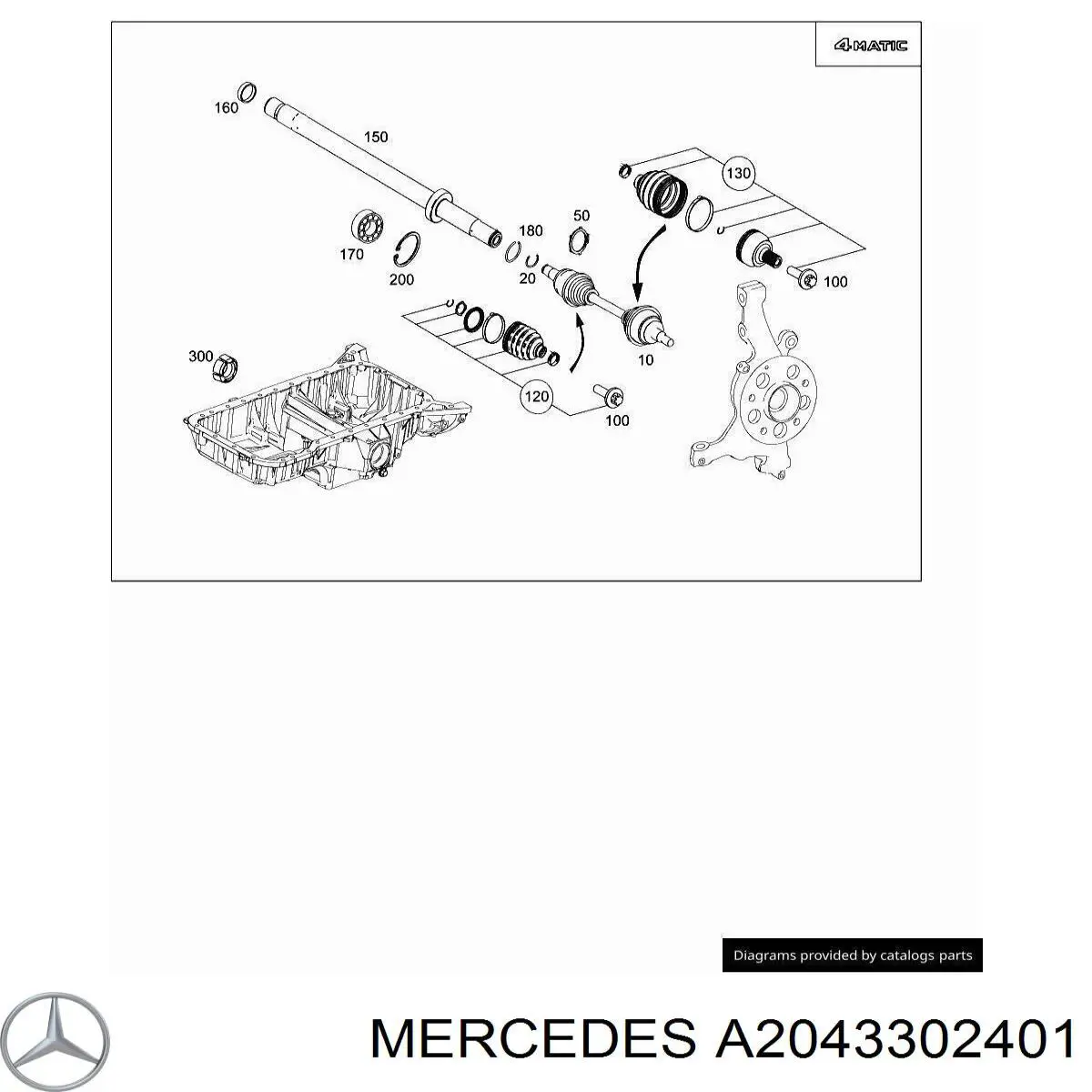 Compre A2043302001 Mercedes Semieixo (acionador) dianteiro esquerdo