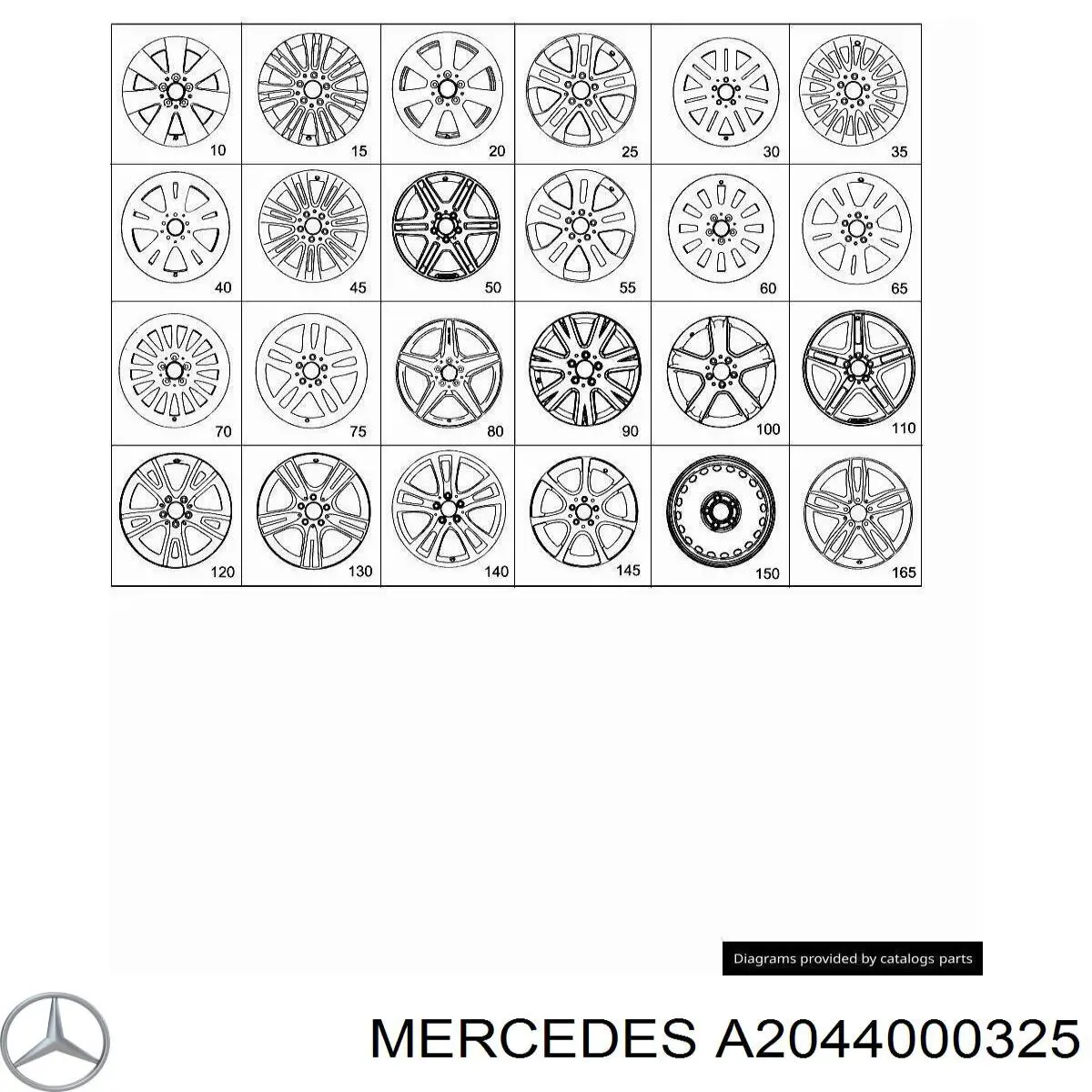 A2034000425 Mercedes Coberta de disco de roda