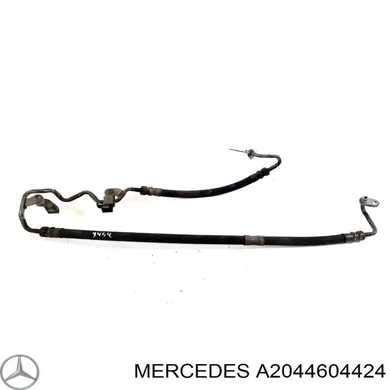 A2044604424 Mercedes Mangueira da Direção hidrâulica assistida de pressão alta desde a bomba até a régua (do mecanismo)
