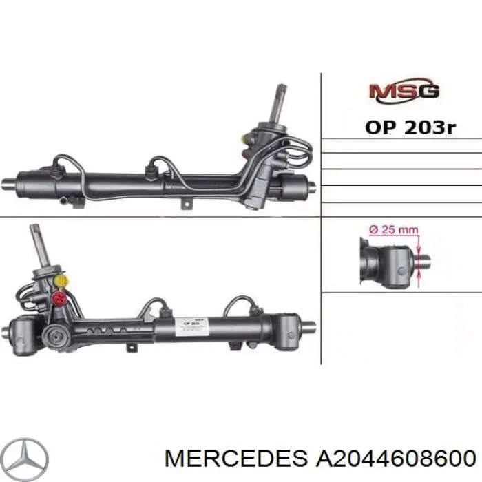 A207460310080 Mercedes Cremalheira da direção