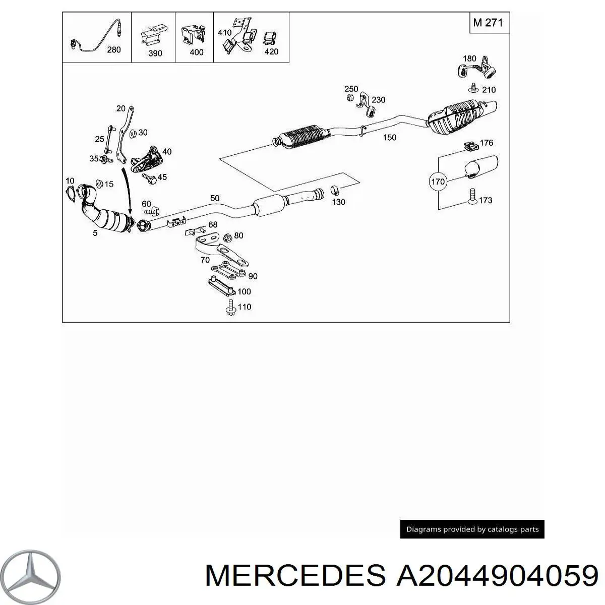 Silenciador, parte traseira Mercedes A2124922241 preço, a partir de 57,15 USD