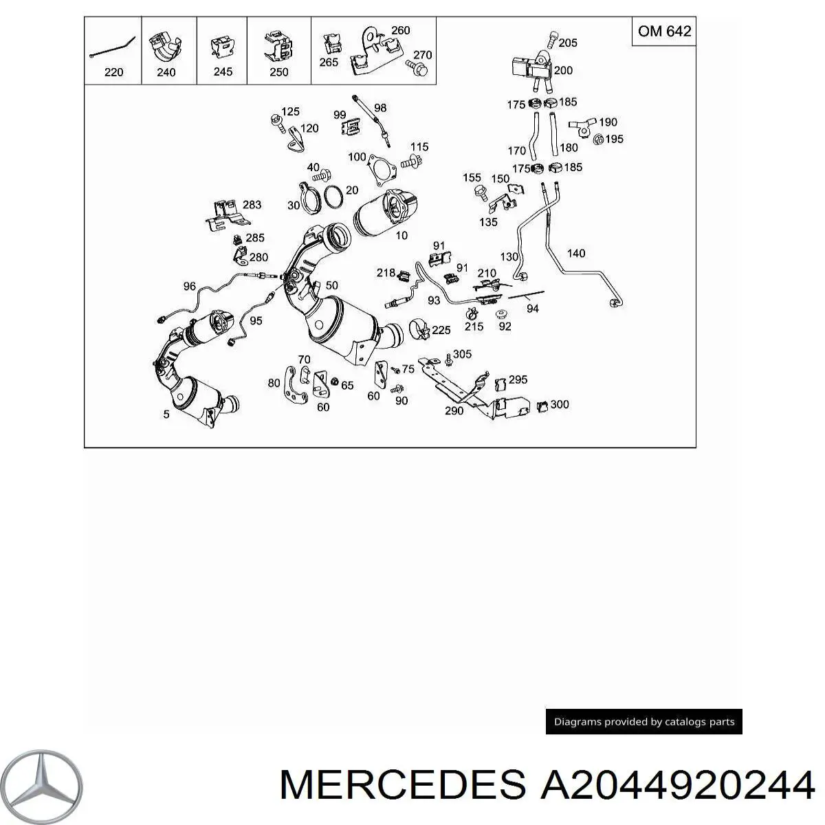 A2044920244 Mercedes Coxim de fixação do silenciador