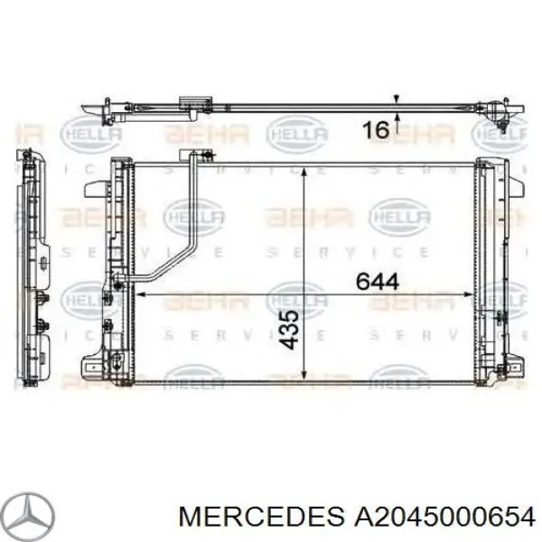 Radiador de aparelho de ar condicionado Mercedes A2045000654 preço, a partir de 133,03 USD