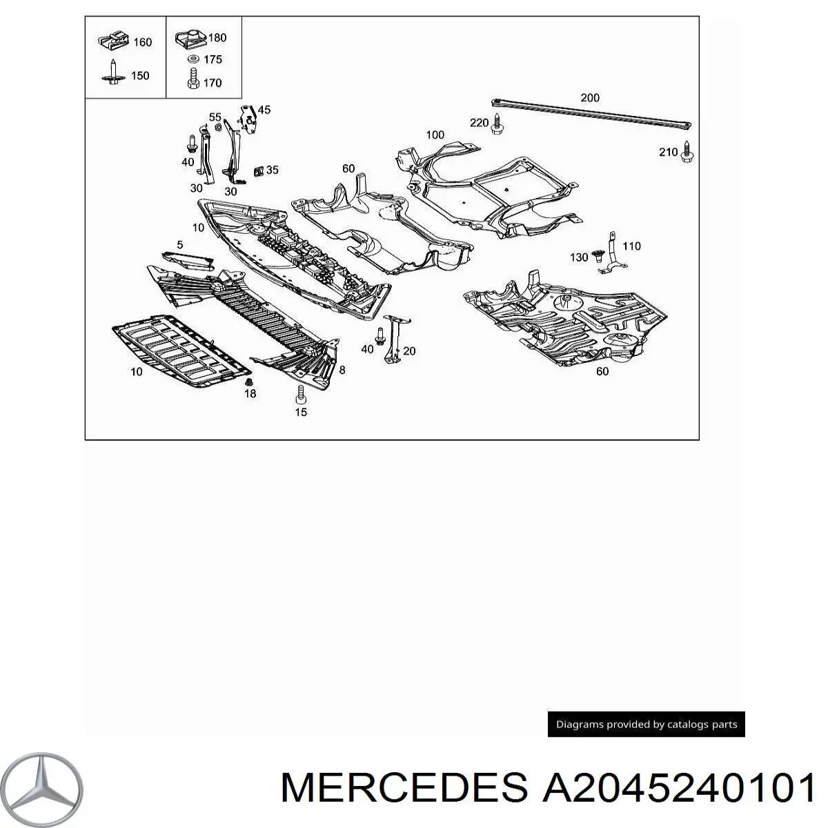 A2045240101 Mercedes Proteção de motor, de panela (da seção de motor)