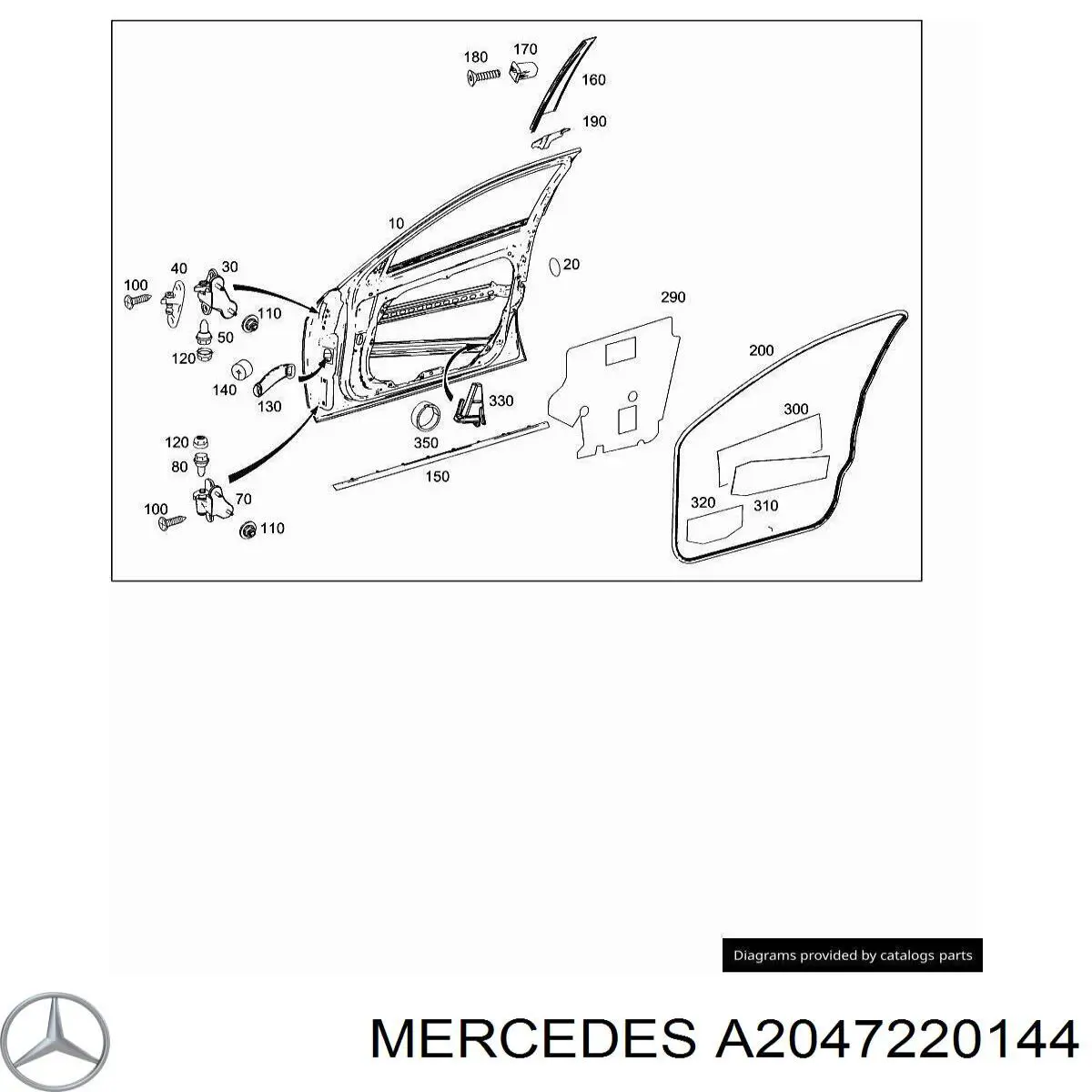 Gozno da porta dianteira esquerda Mercedes A2047220144 preço, a partir de 89,45 USD