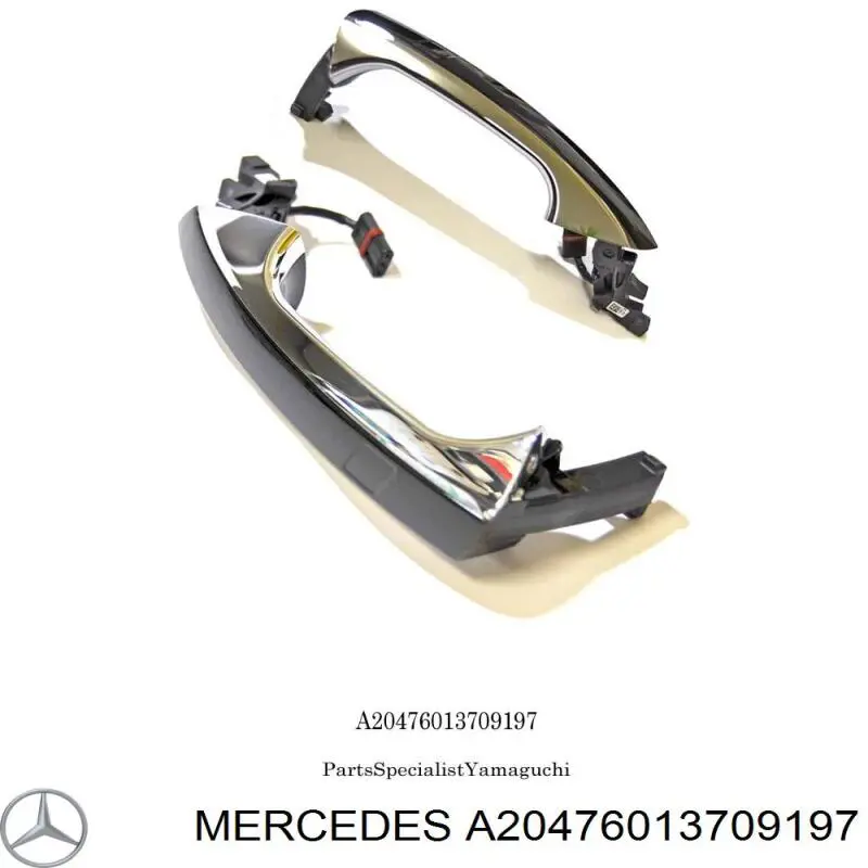 A20476013709197 Mercedes Maçaneta dianteira esquerda externa da porta