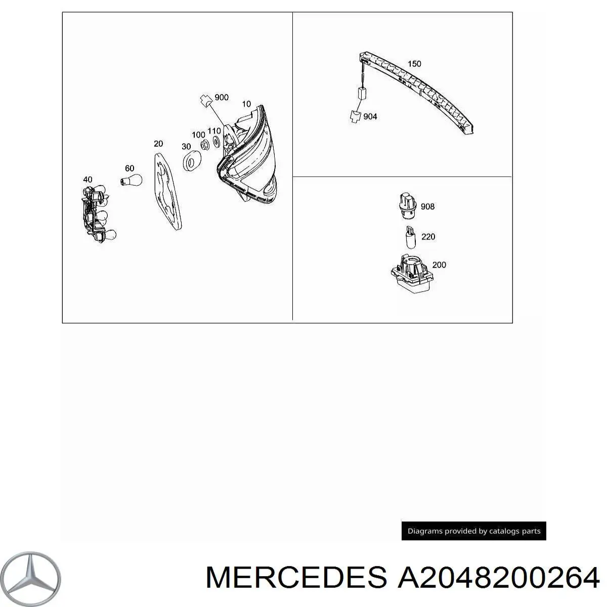Lanterna traseira direita Mercedes A2048200264 preço, a partir de 149,49 USD