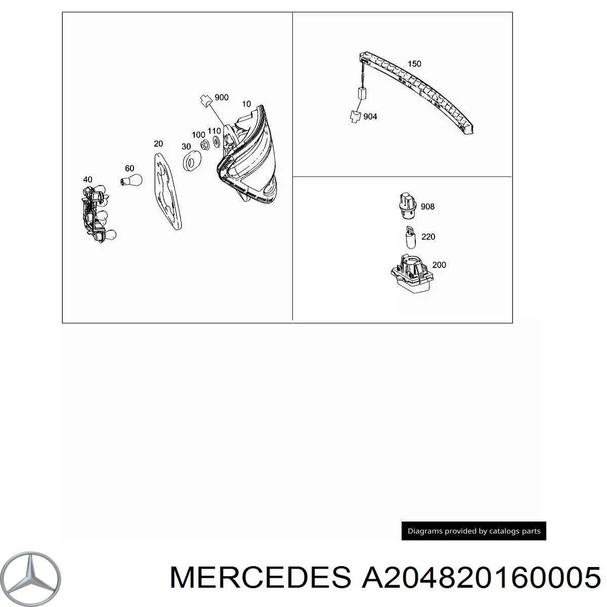 Compre A2048200277 Mercedes Circuito de contato da luz traseira