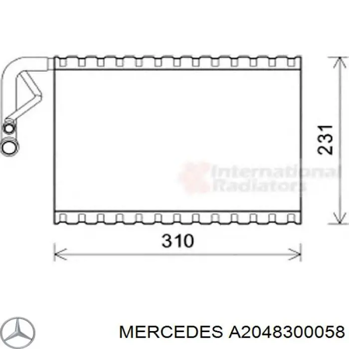 A2048300058 Mercedes Vaporizador de aparelho de ar condicionado