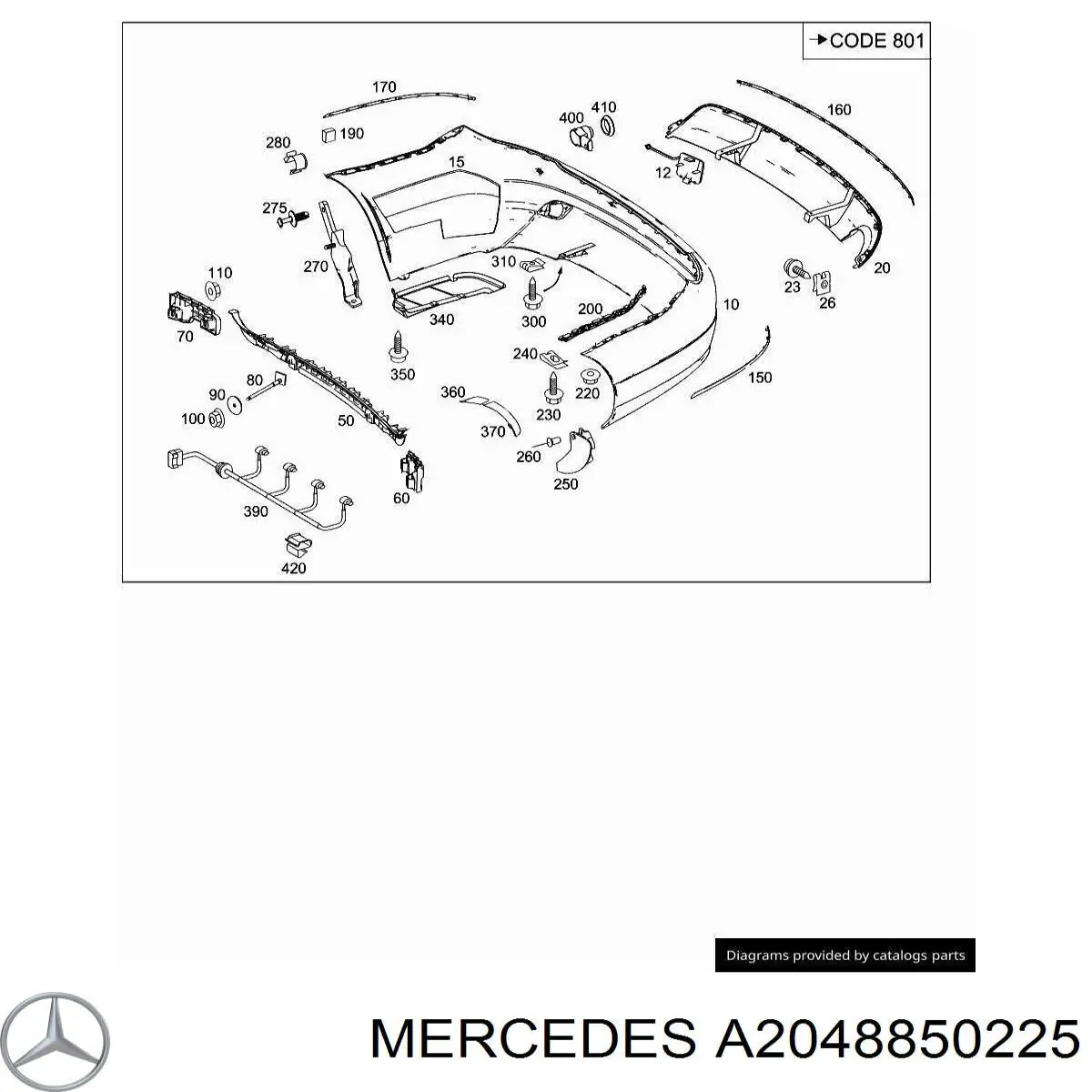 Compre A2048850225 Mercedes Pára-choque traseiro