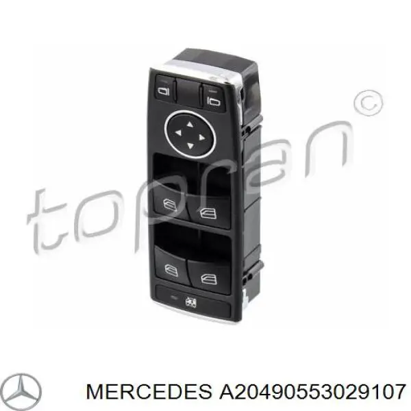 A20490553029107 Mercedes Unidade de botões dianteira esquerda de controlo de elevador de vidro