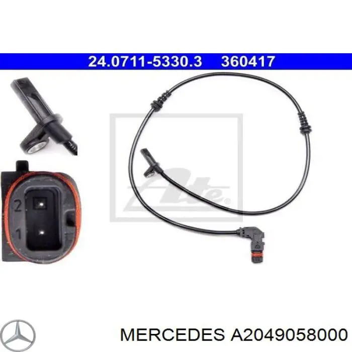 Sensor dianteiro de ABS Mercedes A2049058000 preço, a partir de 35,47 USD