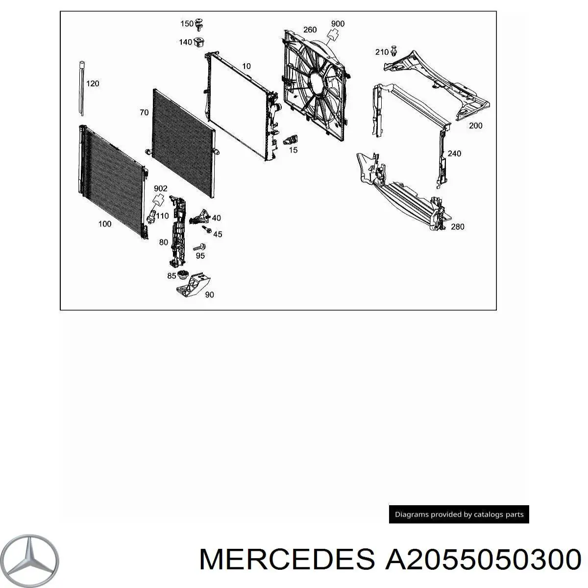 Conduto de ar (defletor) inferior do radiador Mercedes 2055050730 preço, a partir de 89,66 USD