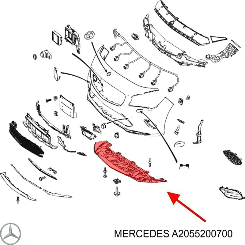 A2055200700 Mercedes Proteção do pára-choque dianteiro