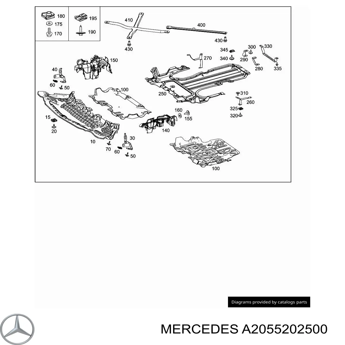 A2055202500 Mercedes Proteção de motor, de panela (da seção de motor)