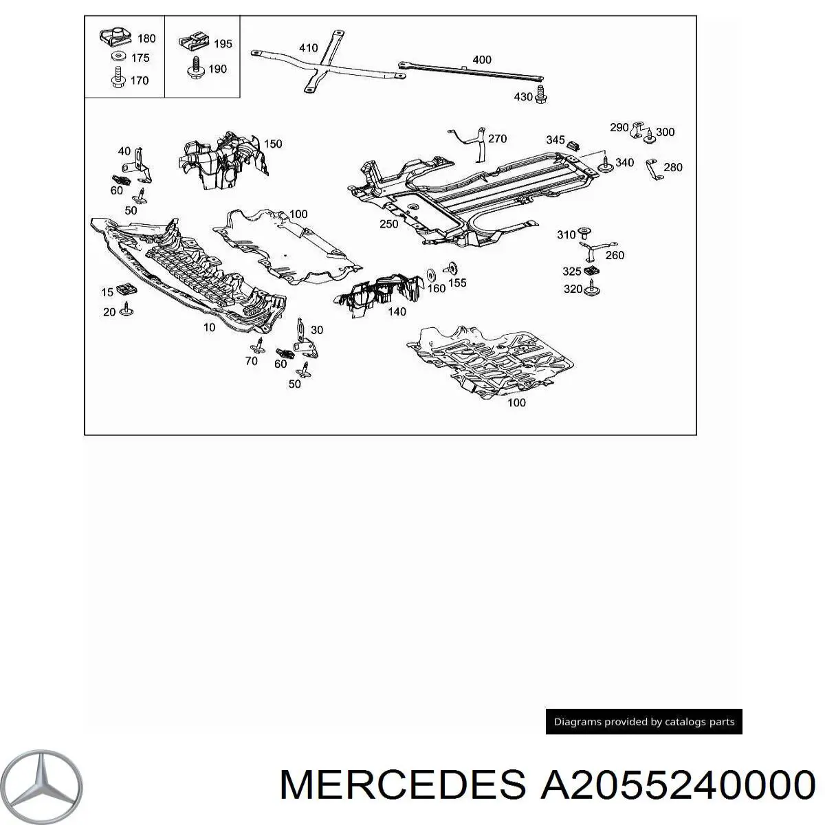 A2055240000 Mercedes Proteção do pára-choque dianteiro