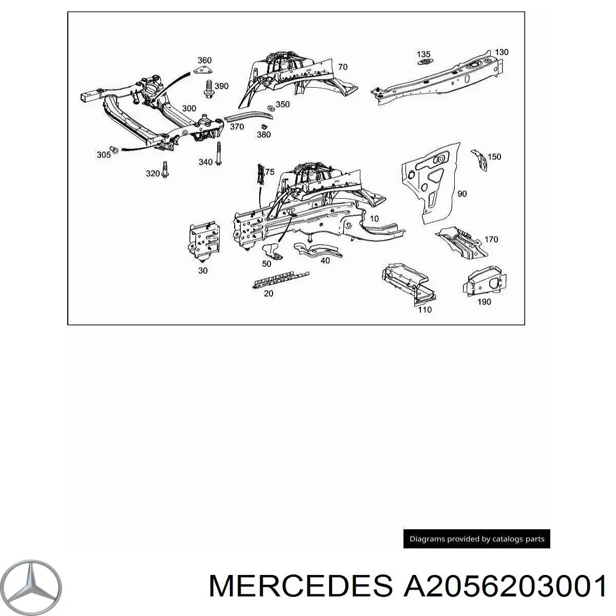 A2056203001 Mercedes Viga de suspensão dianteira (plataforma veicular)