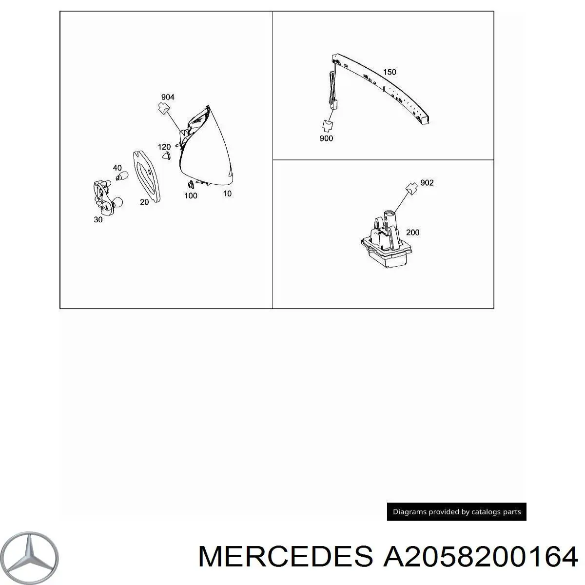 Lanterna traseira esquerda A2058200164 Mercedes