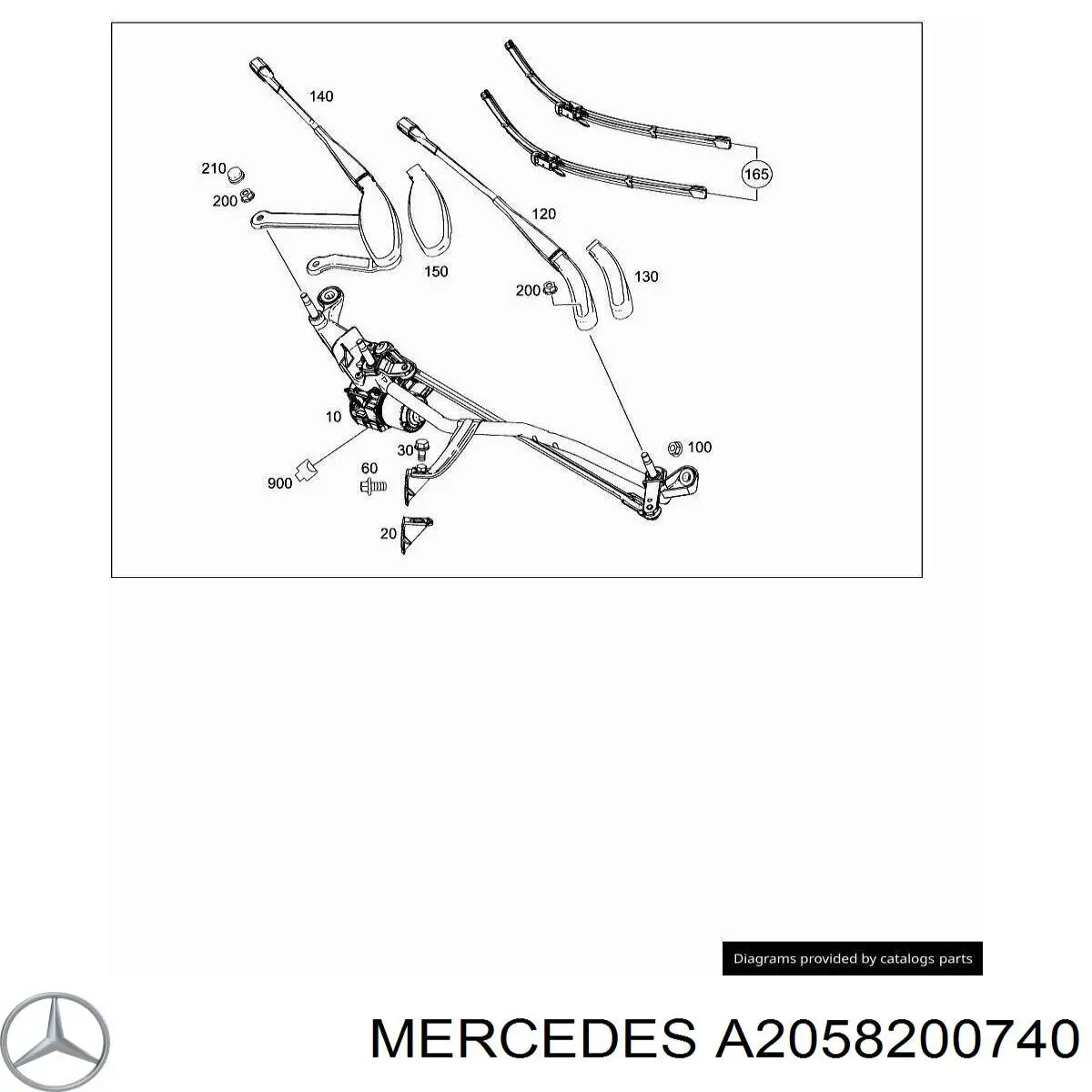 Trapézio de limpador pára-brisas Mercedes A2058200740 preço, a partir de 256,08 USD