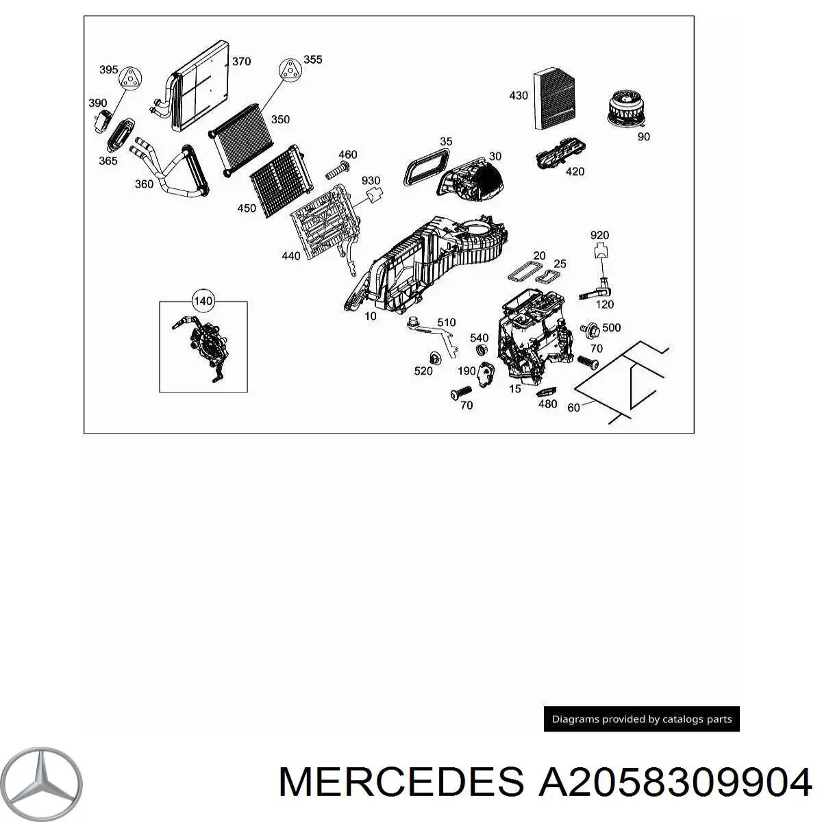 Vaporizador de aparelho de ar condicionado Mercedes A2058309904 preço, a partir de 228,25 USD