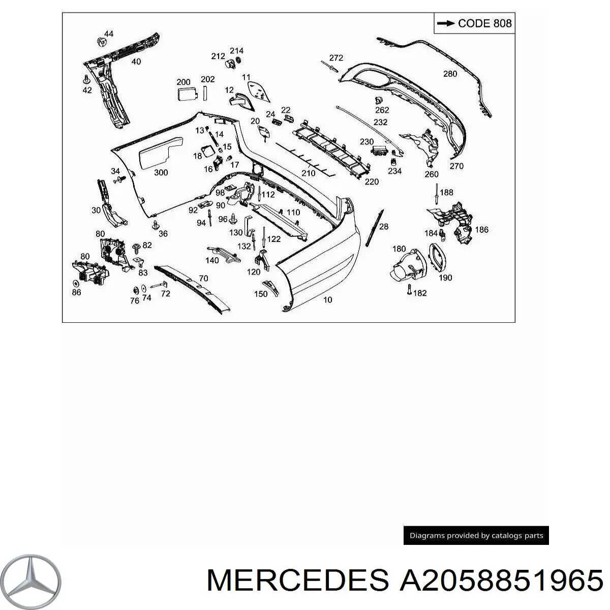 Consola esquerda do pára-choque traseiro Mercedes A2058851965 preço, a partir de 38,07 USD