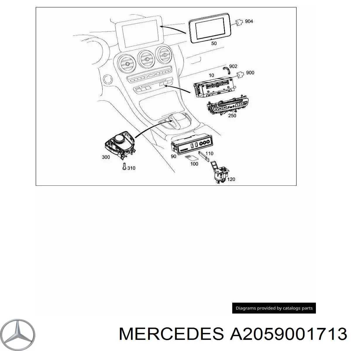 Mostrador multifuncional Mercedes A2059001713 preço, a partir de 125,99 USD
