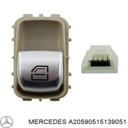 A20590515139051 Mercedes Unidade de botões dianteira direita de controlo de elevador de vidro