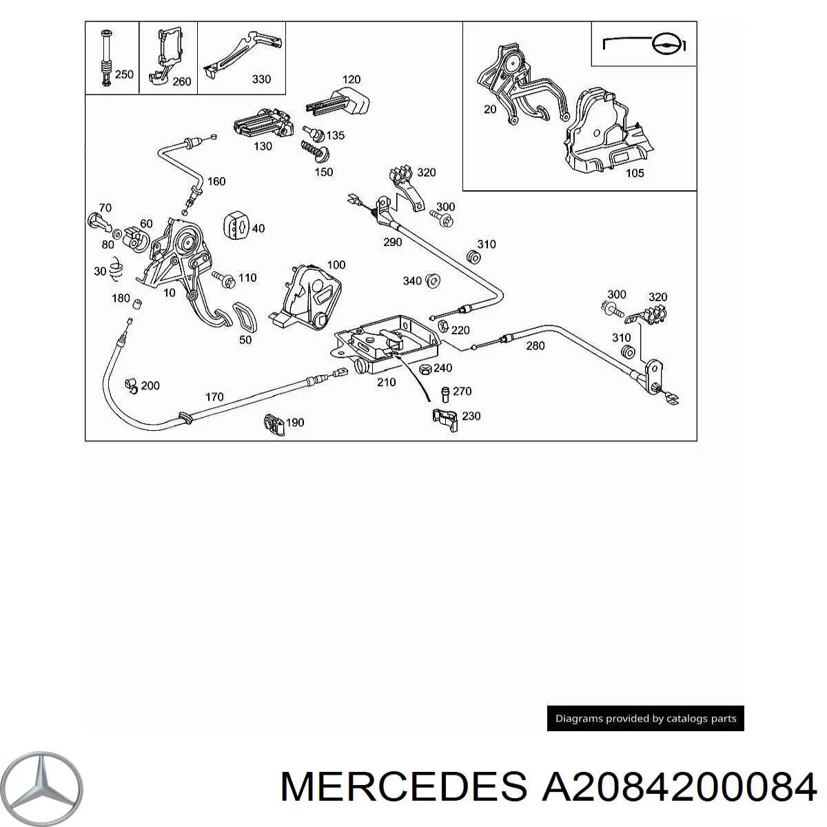 2204201284 Mercedes Avalanca do freio de estacionamento