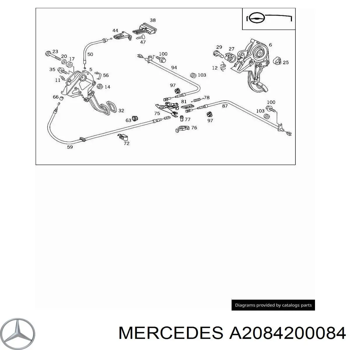 Avalanca do freio de estacionamento Mercedes A2084200084 preço, a partir de 110,69 USD