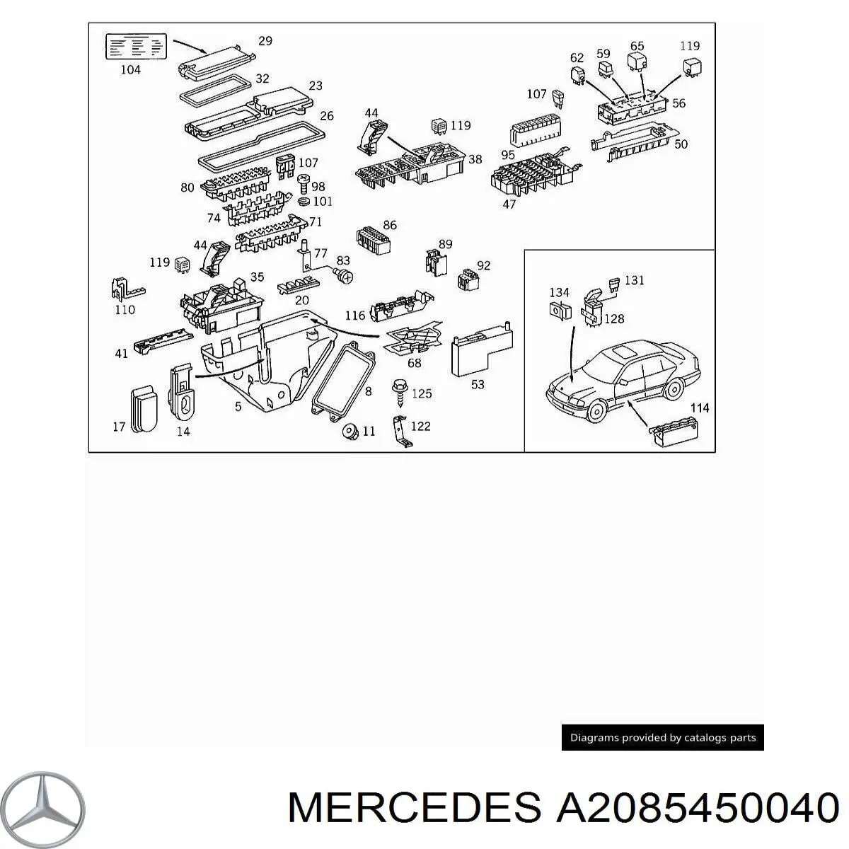 A2085450040 Mercedes Unidade de dispositivos de segurança