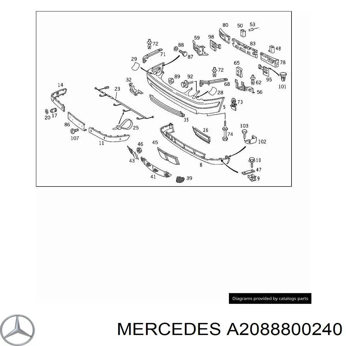 Pára-choque dianteiro Mercedes CLK  C208