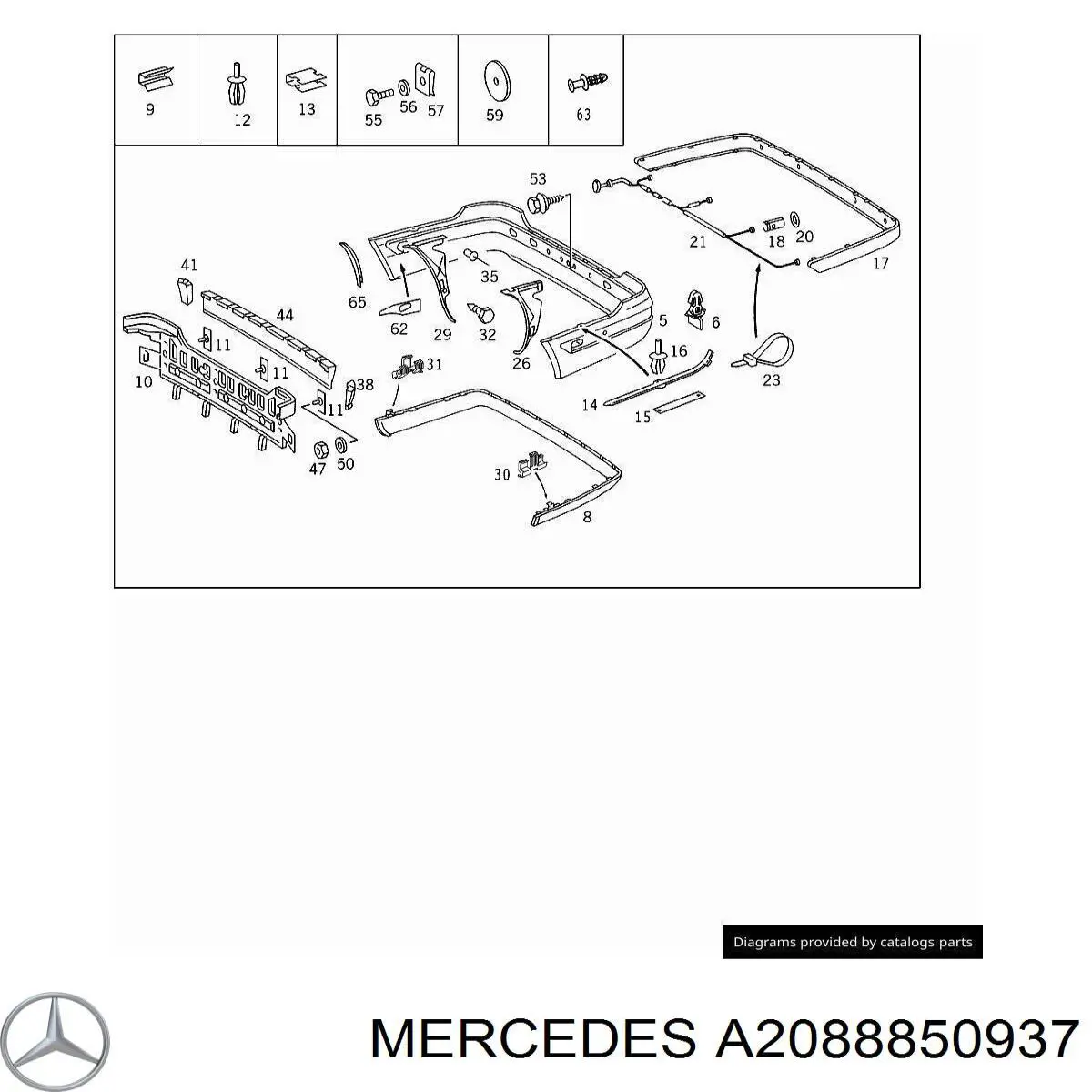 A2088850937 Mercedes Absorvedor (enchido) do pára-choque traseiro
