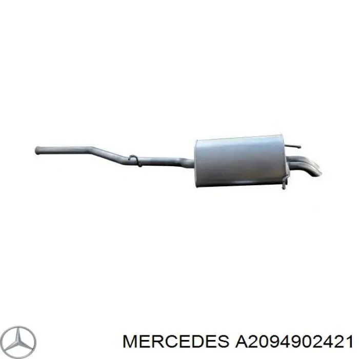 Compre A2034907121 Mercedes Silenciador, parte traseira