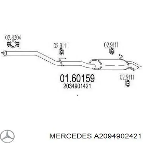 Silenciador, parte traseira Mercedes A2094902421 preço, a partir de 146,10 USD