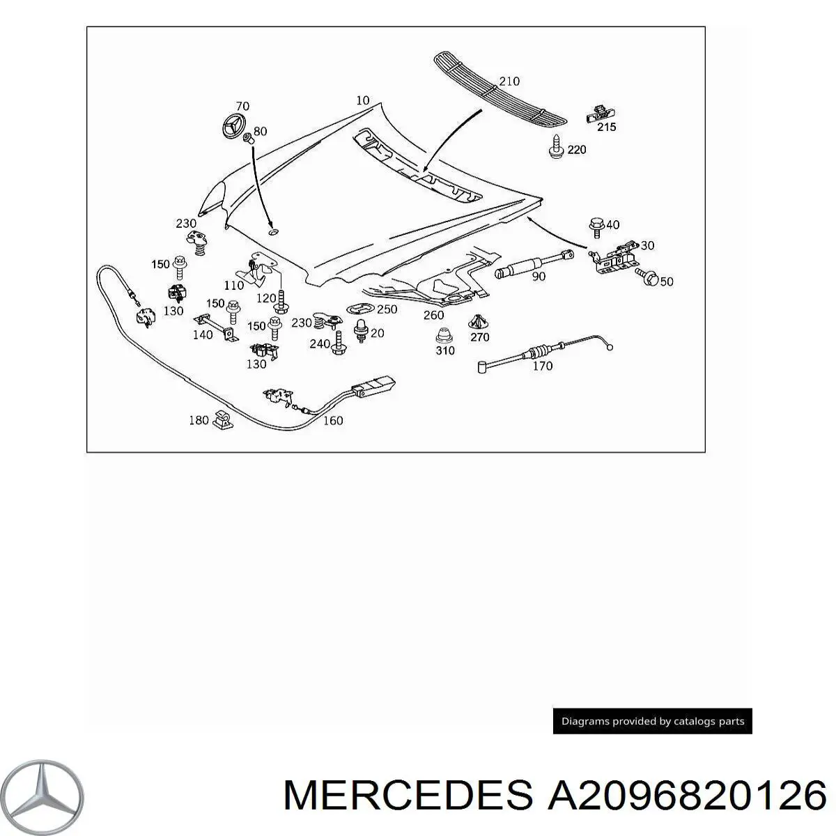Isolamento de ruído da capota Mercedes A2096820126 preço, a partir de  USD