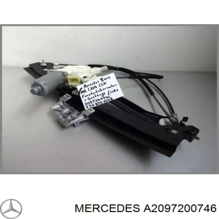 A2097200346 Mercedes Mecanismo de acionamento de vidro da porta dianteira esquerda