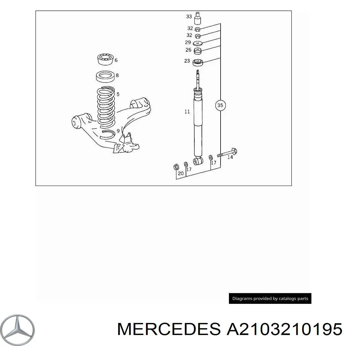 A2103210195 Mercedes Suporte de amortecedor dianteiro