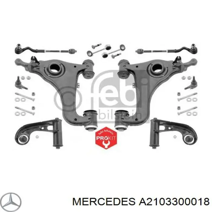 A2103300018 Mercedes Parafuso de fixação de braço oscilante dianteiro, kit