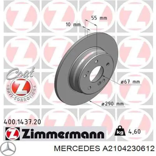 Disco do freio traseiro Mercedes A2104230612 preço, a partir de 40,13 USD