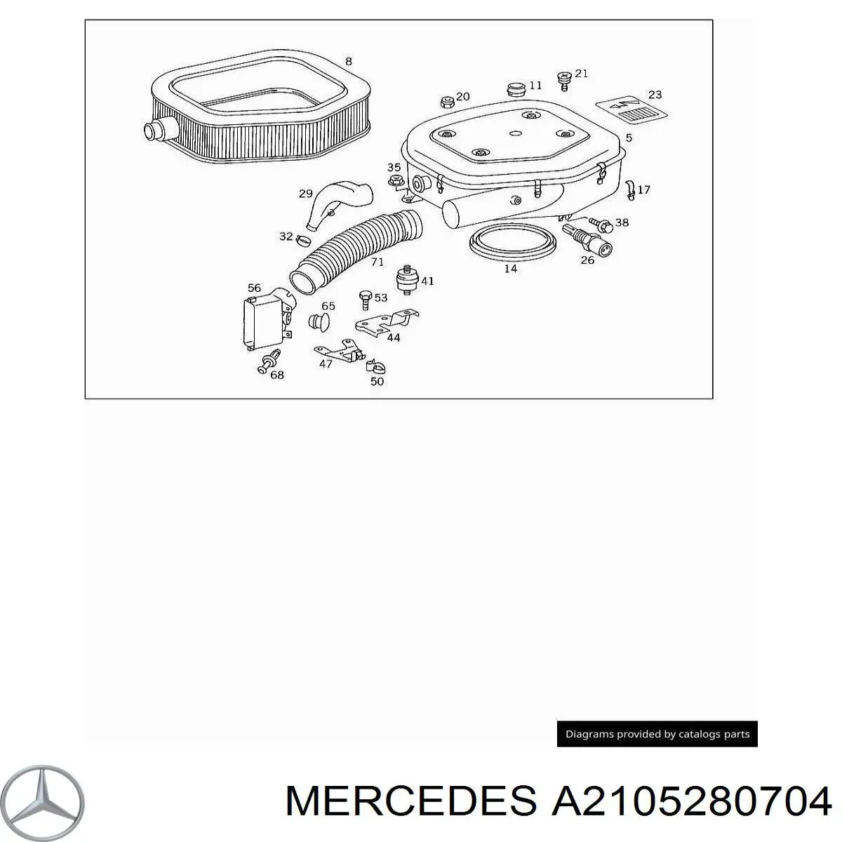 Tomada de ar de filtro de ar Mercedes A2105280204 preço, a partir de 75,62 USD