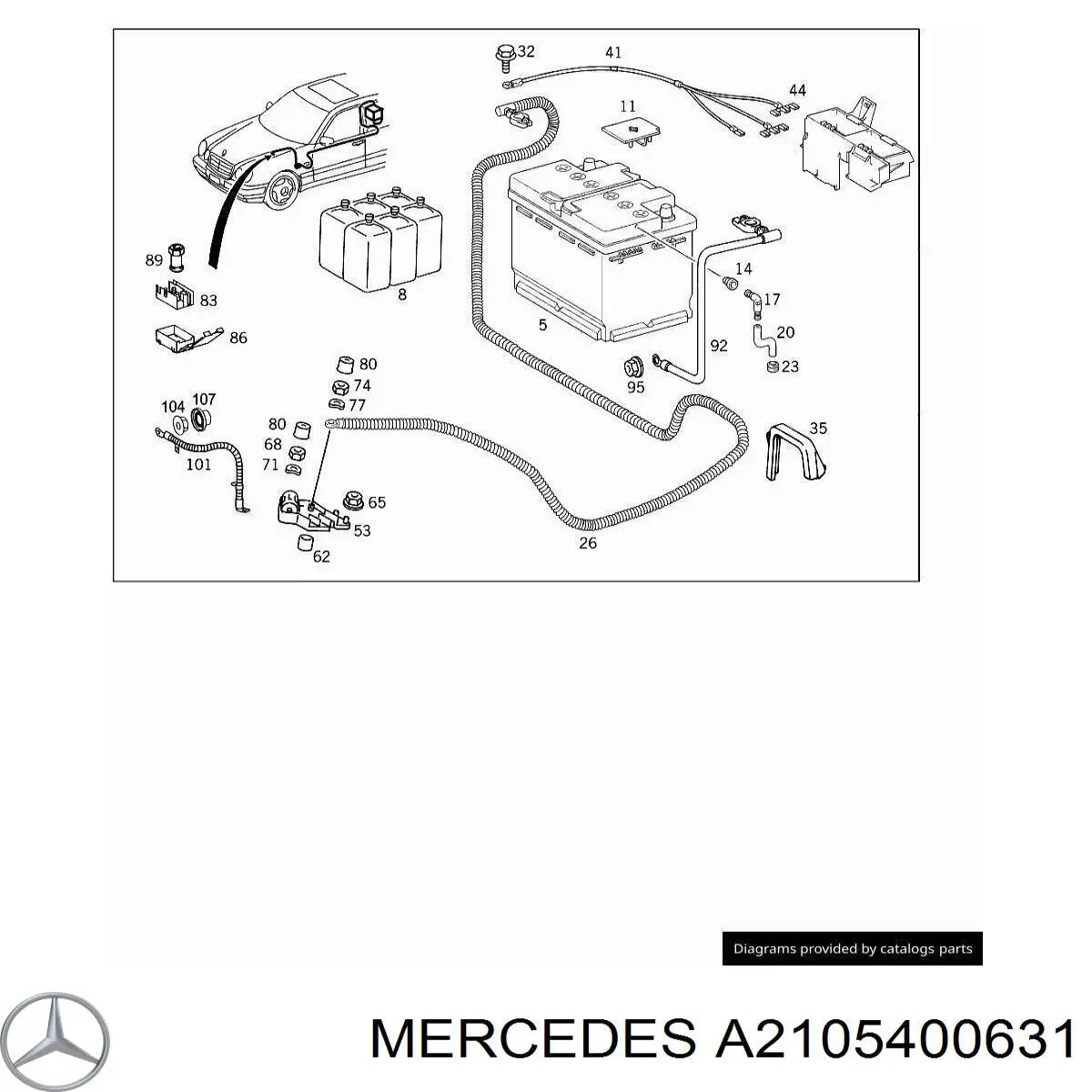 Cabo de terra de bateria recarregável (PILHA) Mercedes A2105400631 preço, a partir de 69,34 USD