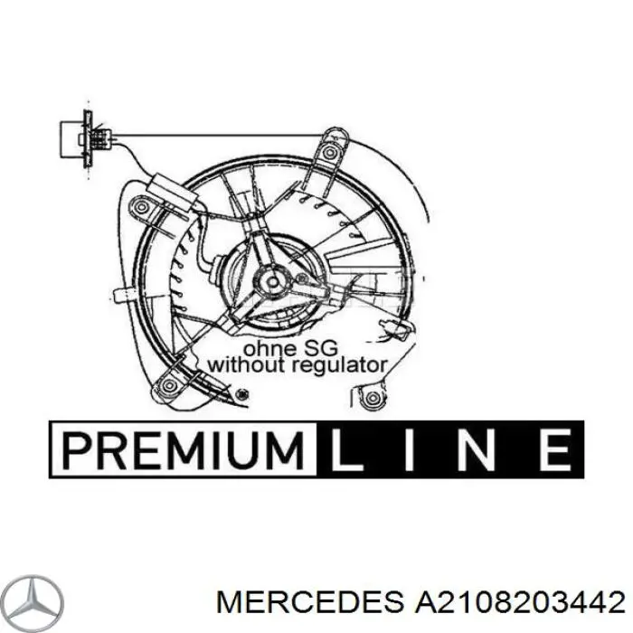 A2108203442 Mercedes Motor de ventilador de forno (de aquecedor de salão)