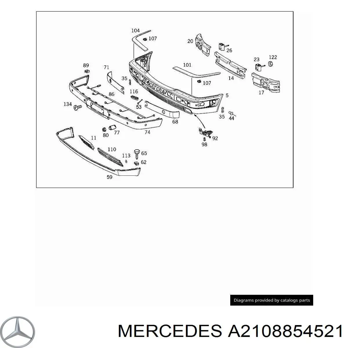 A2108854521 Mercedes Consola externa esquerda do pára-choque dianteiro