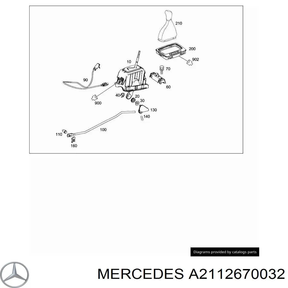 A2112670032 Mercedes Barra de ligação da Caixa Automática de Mudança