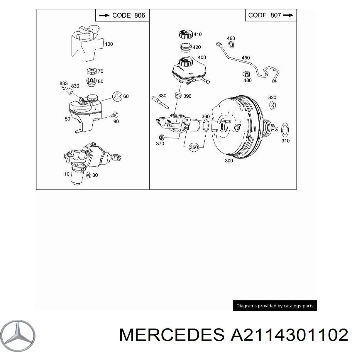 Tanque de cilindro mestre do freio (de fluido de freio) Mercedes E  W211