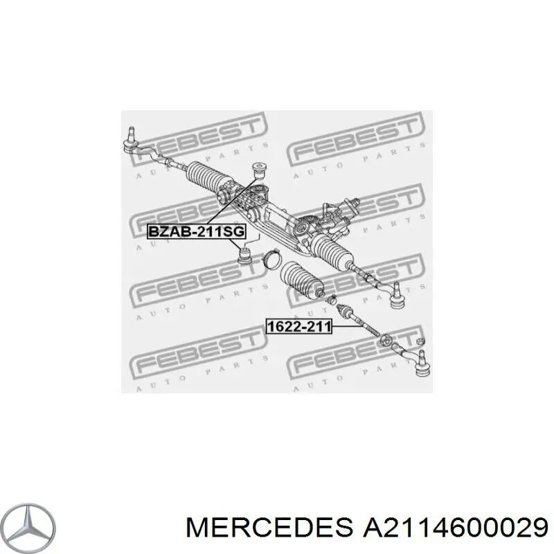 Compre A2114600029 Mercedes Bloco silencioso de fixação da cremalheira da direção