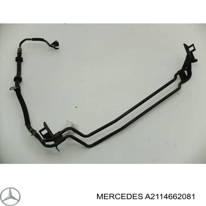 A2114662081 Mercedes Mangueira da Direção hidrâulica assistida de pressão baixa, desde a cremalheira (do mecanismo) até o radiador