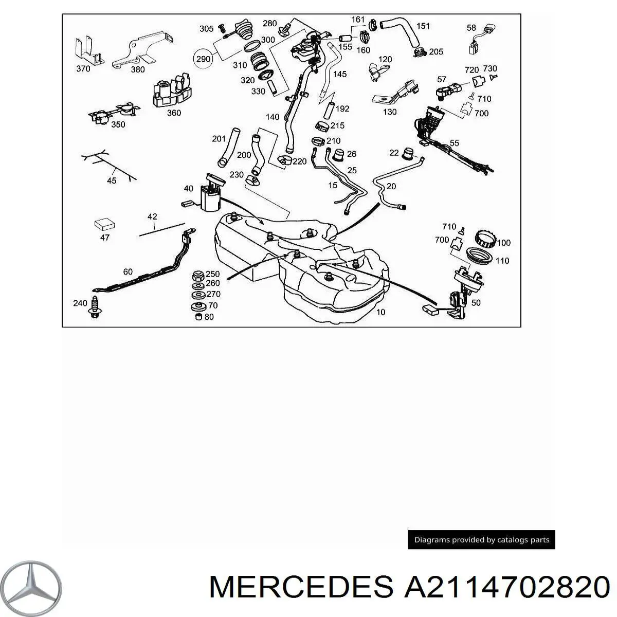 A2114702820 Mercedes Gargalo de enchimento do tanque de combustível