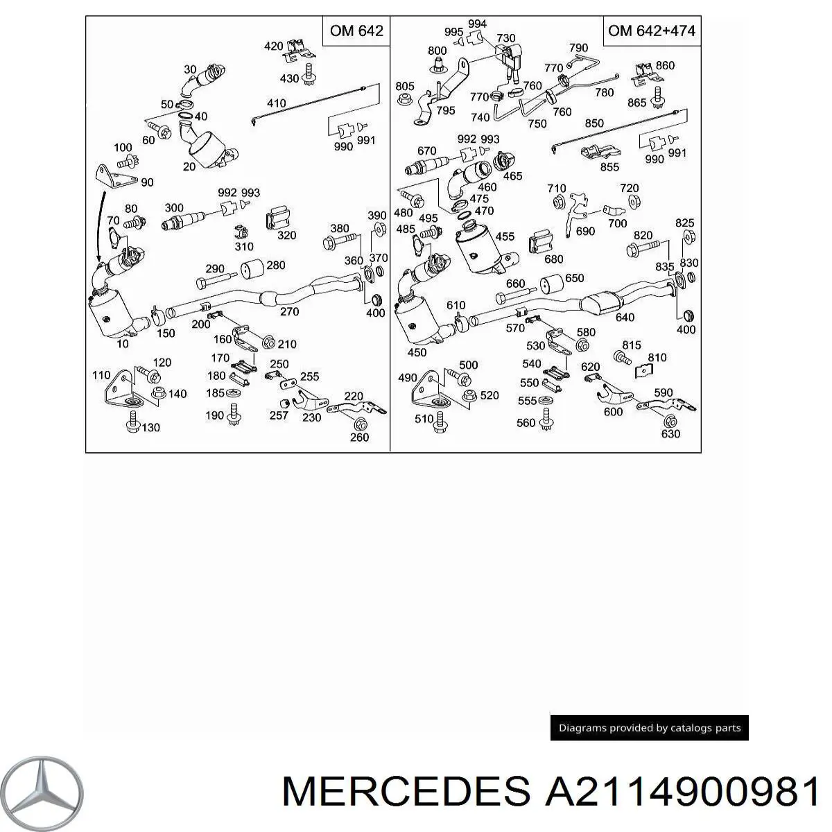 A2114900981 Mercedes Convertidor - catalisador